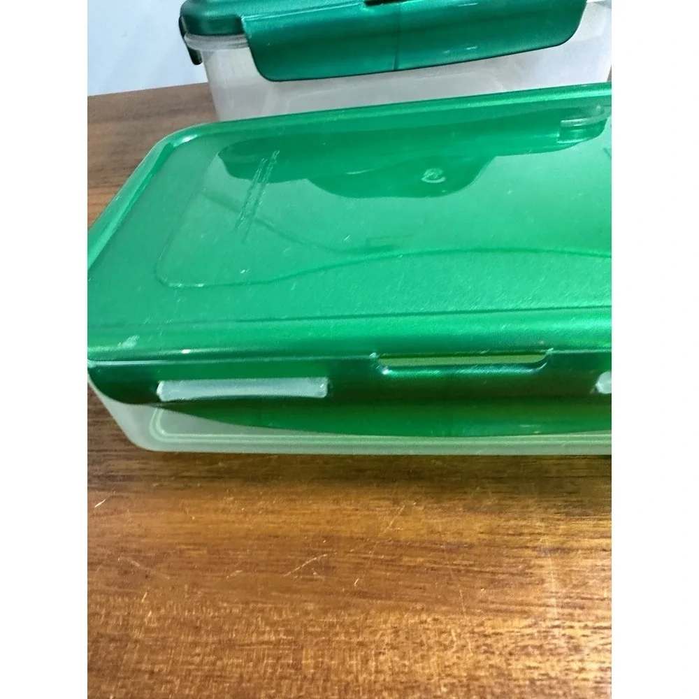 Lock N‎ Lock Set of 4 Nestable Containers, Green And Beige